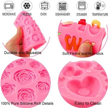 5pcs Letter Molds Set for Cake Decoration and Baking