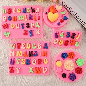5pcs Letter Molds Set for Cake Decoration and Baking