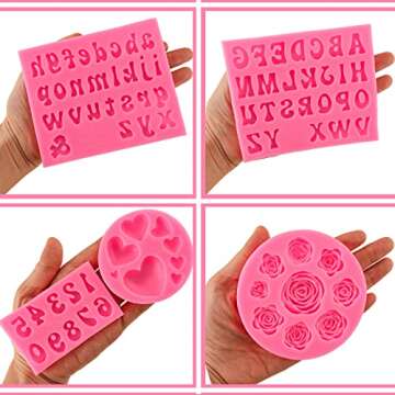 5pcs Letter Molds Set for Cake Decoration and Baking