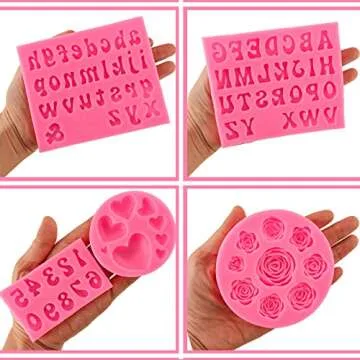 5pcs Letter Molds Set for Cake Decoration and Baking