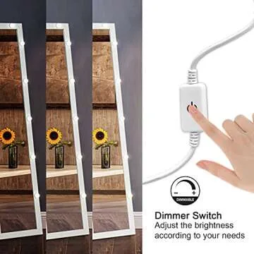 YOKUKINA Standing Floor Mirror with 12 LED Lights, Full Length Body Mirrors for Bedroom (White)