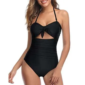 Tempt Me Black Sexy Cutout One Piece Swimsuit for Women