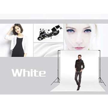 White Photography Backdrop for Photoshoot,Photo Backdrop Curtain,Perfect White Backdrops for Party Portrait Photoshoots Video Studio