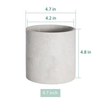 Modern Grey Cement Plant Pots Indoor with Drainage