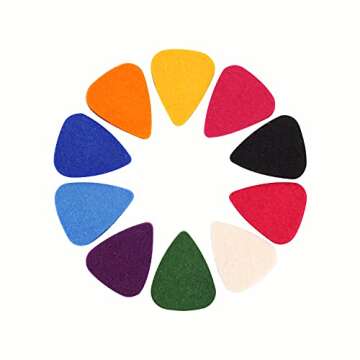 Felt Ukulele Picks,10 Piece Felt Heart Shape Pick for Ukulele Guitar Bass with pick holder case (Mul...