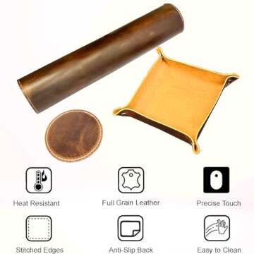 Leather Desk Mat Set | Premium Full Grain Leather Accessories