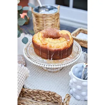 Mud Pie Beaded Wood Cake Stand Set for All Occasions
