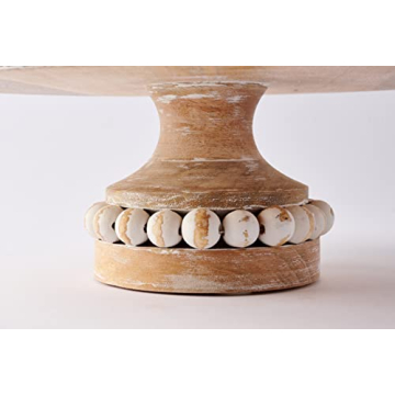 Mud Pie Beaded Wood Cake Stand Set for All Occasions