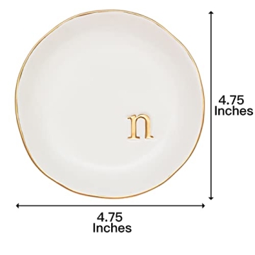 Monogrammed Ceramic Jewelry Tray - Elegant Gift for Her