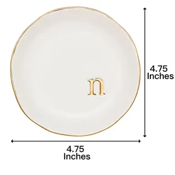 Monogrammed Ceramic Jewelry Tray - Elegant Gift for Her