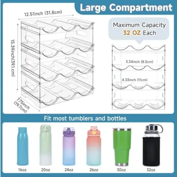 IROONN Water Bottle Organizer Stackable Storage for Bottles