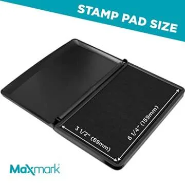 MaxMark Large Premium Black Ink Stamp Pad - 3.5" x 6.25" - Quality Felt Pad