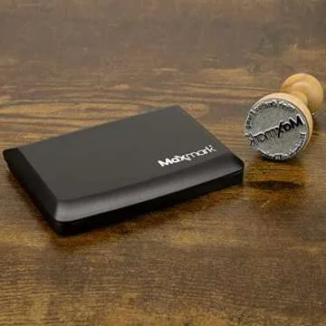MaxMark Large Premium Black Ink Stamp Pad - 3.5" x 6.25" - Quality Felt Pad