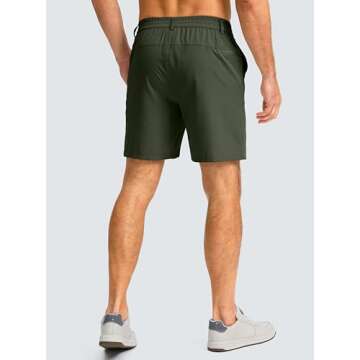 G Gradual Men's Casual Shorts 7" Lightweight Golf Shorts for Men Stretch with 3 Pockets Quick Dry Br...