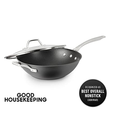 Calphalon 12-Inch Nonstick Wok for Easy Cooking and Cleaning