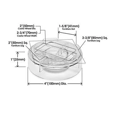 Slipstick CB658 Stack-Its 1 Inch Adjustable Bed Risers/Furniture Risers (Set of 8) Lifts Height 1", 2", or 3" When Stacked - Clear Heavy Duty Raisers