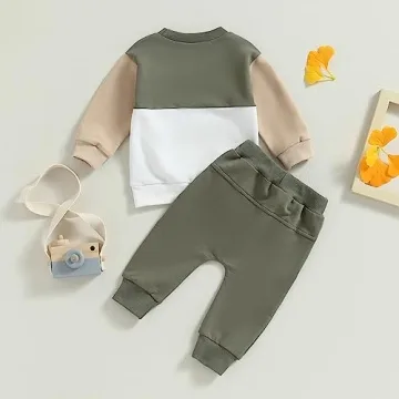 Toddler Color Block Pullover & Joggers - Stylish Winter Set