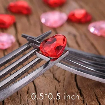 Chengu 200 Pcs Acrylic Heart Rhinestones for DIY Crafts