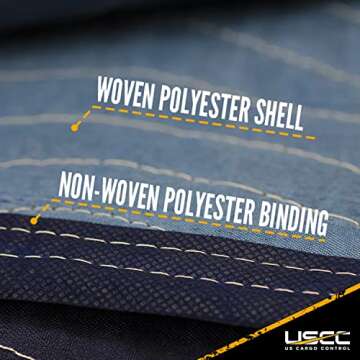 US Cargo Control Moving Blankets 80"x72" MBMEGA85 Mega Mover, (85 lb/doz weight), Professional Quilted Large Moving Blankets, Furniture Packing Pads for Shipping, Cargo Blanket, 4-Pack, Blue