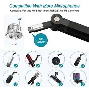 Mercase Adjustable Boom Arm for Podcasting and Gaming