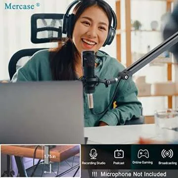 Mercase Adjustable Boom Arm for Podcasting and Gaming