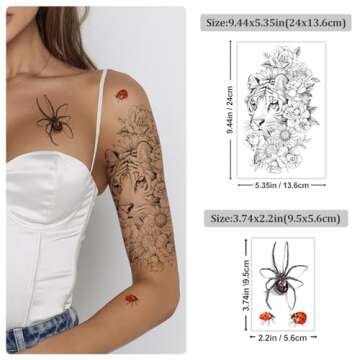 Yazhiji 49 Sheets Waterproof Temporary Tattoos for Women