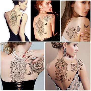 Yazhiji 49 Sheets Waterproof Temporary Tattoos for Women