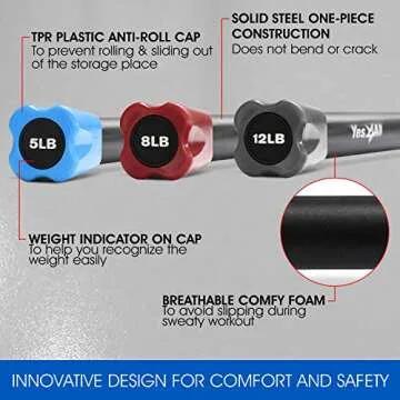Yes4All Weighted Pilates Bars - Total Body Workout Gear