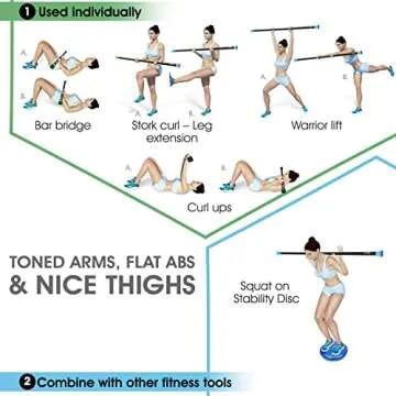 Yes4All Weighted Pilates Bars - Total Body Workout Gear