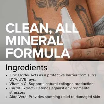 Mad Rabbit Defend Tattoo Sunscreen- SPF 30 100mL Tube- Mineral Sunscreen Lotion - Tattoo Fade Protection and Moisturizer, Anti-Aging Formula