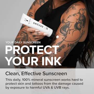 Mad Rabbit Defend Tattoo Sunscreen- SPF 30 100mL Tube- Mineral Sunscreen Lotion - Tattoo Fade Protection and Moisturizer, Anti-Aging Formula