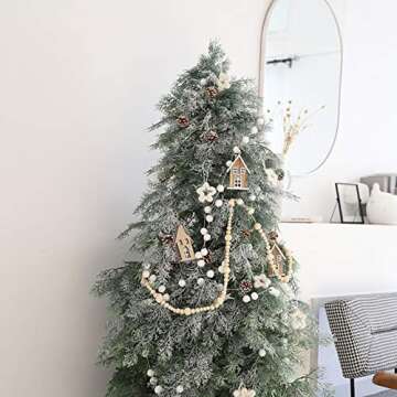 Ochine Wood Bead Garland - 7.2 Feet Handmade Rustic Farmhouse Decor