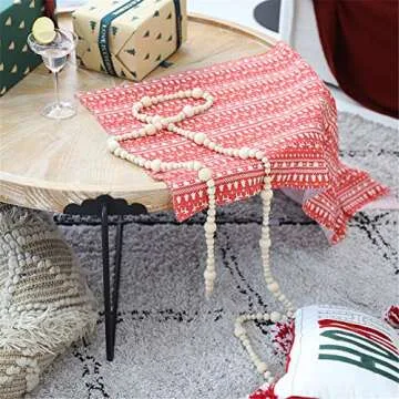 Ochine Wood Bead Garland 7.2 Feet for Rustic Decor