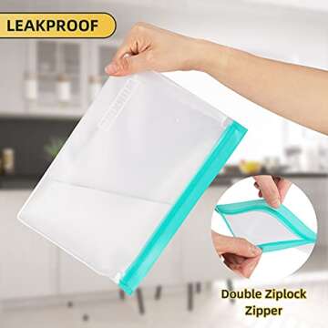 Reusable Stand Up Leakproof Freezer Bags for Food Storage