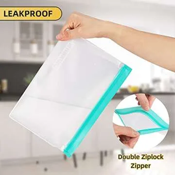 Reusable Stand Up Leakproof Freezer Bags for Food Storage