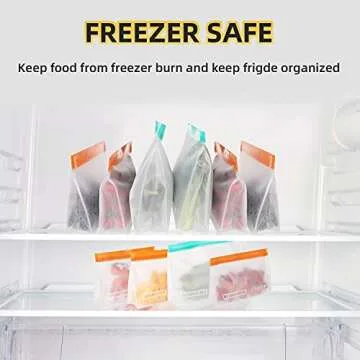 Reusable Stand Up Leakproof Freezer Bags for Food Storage