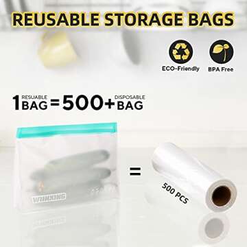 Reusable Stand Up Leakproof Freezer Bags for Food Storage