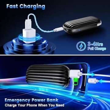 Hand Warmers Rechargeable - 7000mAh Rechargeable Hand Warmer, 15Hrs Warmth Heat Up to 131℉ with LED Light, USB Electric Heated Hand Warmers Reusable Power Bank for Golf, Raynauds, Camping