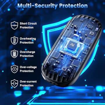 Hand Warmers Rechargeable - 7000mAh Rechargeable Hand Warmer, 15Hrs Warmth Heat Up to 131℉ with LED Light, USB Electric Heated Hand Warmers Reusable Power Bank for Golf, Raynauds, Camping