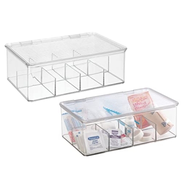 mDesign First Aid Storage Organizer Kit - Clear 2 Pack