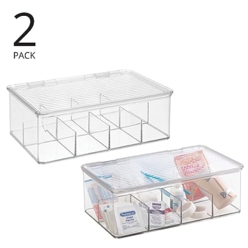 mDesign First Aid Storage Organizer Kit - Clear 2 Pack