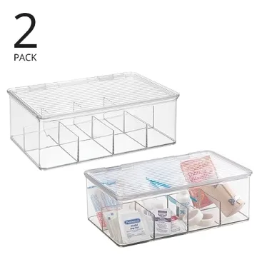 mDesign First Aid Storage Organizer Kit - Clear 2 Pack