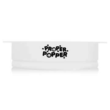 The Original Proper Popper Microwave Popcorn Popper, Silicone Popcorn Maker, Collapsible Bowl BPA Free & Dishwasher Safe - (White)