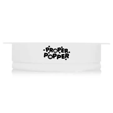 The Original Proper Popper Microwave Popcorn Popper, Silicone Popcorn Maker, Collapsible Bowl BPA Free & Dishwasher Safe - (White)