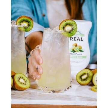 Reàl Infused Exotics Tropical Fruit Flavoring Syrup Variety - 2x Coco, Mango, Passion Fruit, Piña, Kiwi (Pack of 6, 16.9 FL OZ Bottles)