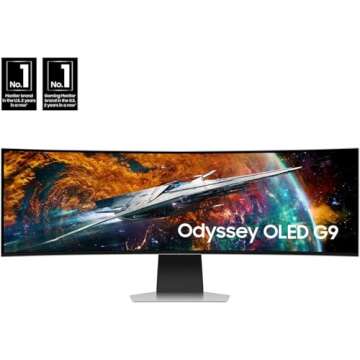 Samsung 49" Odyssey OLED G9 (G95SC) Series Curved Smart Gaming Monitor, 240Hz, 0.03ms, AMD Freestyle...