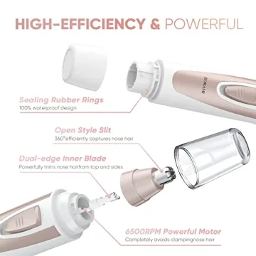 ZORAMI Cordless Ear and Nose Hair Trimmer for Fast Grooming