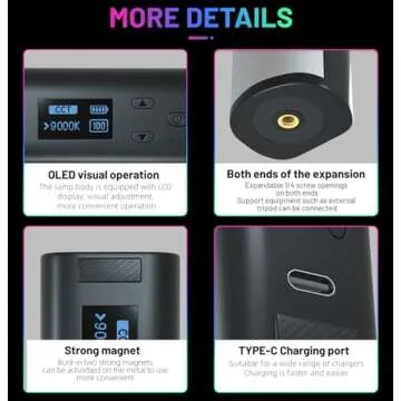 Lapgood Handheld RGB Light Wand - Portable LED Tube Light