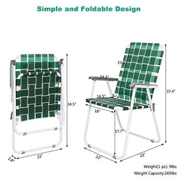 VINGLI Portable Folding Chairs Set of 4 for Outdoors