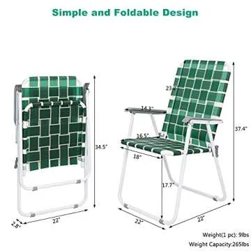 VINGLI Portable Folding Chairs Set of 4 for Outdoors